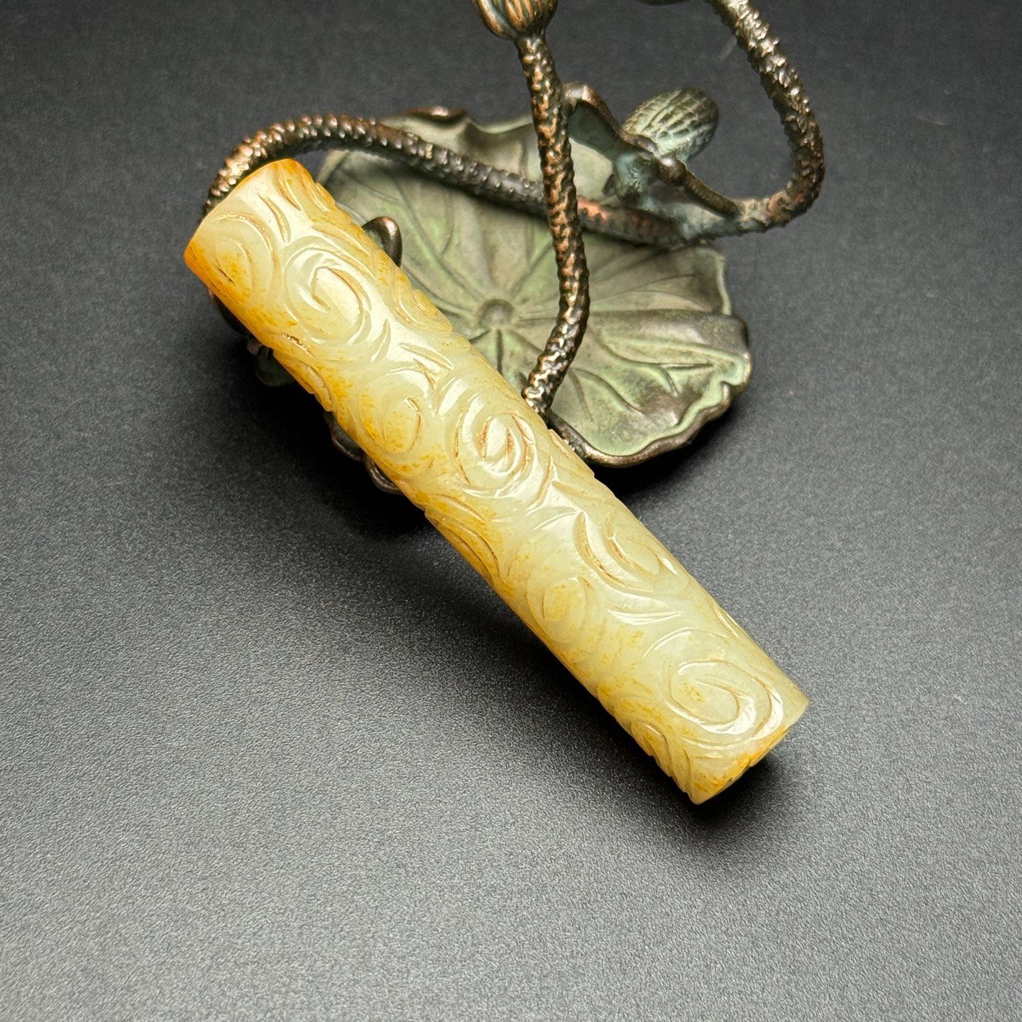和田玉細密彫 羊脂白玉