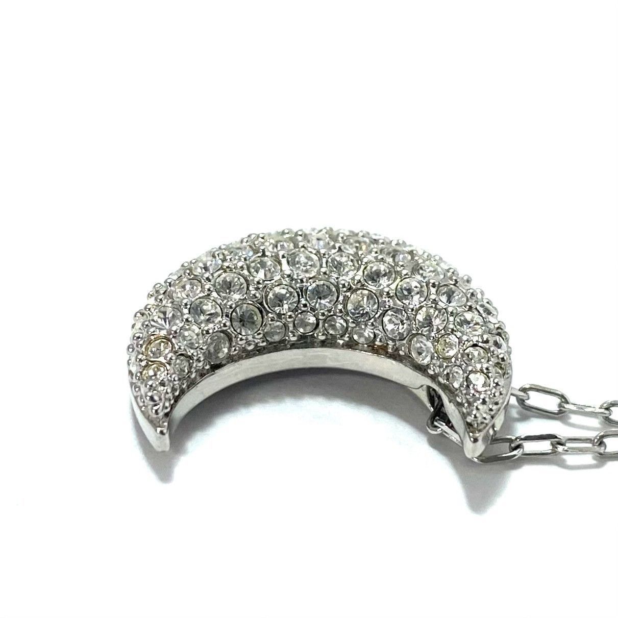 SWAROVSKI】Luna 三日月 パヴェ ネックレス シルバーカラー クリスタル 