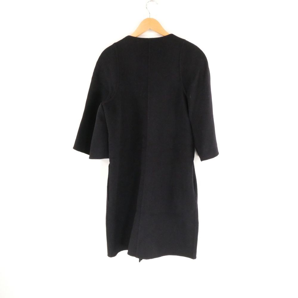 Drawer ドゥロワー 6525-234-0255 ノーカラーコート 38 ウール100% ロング丈 レディース AY7163B20