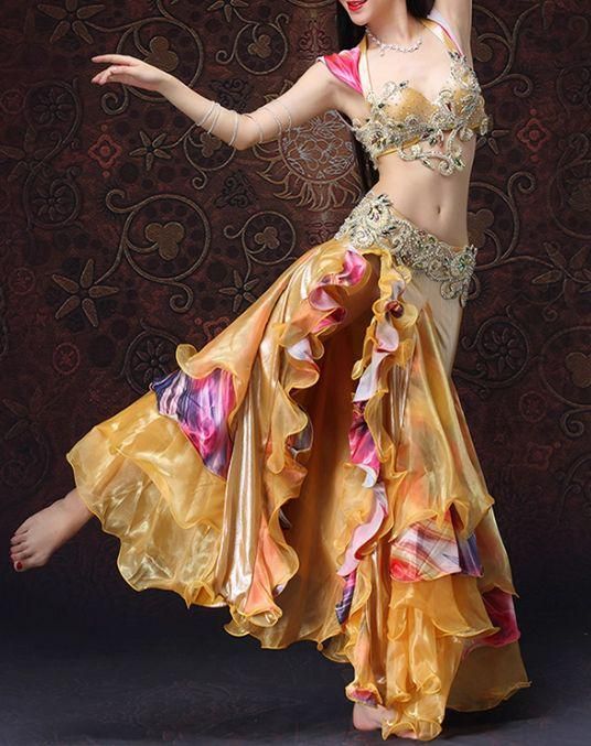 ベリーダンス衣装 セットアップ ブラ スカート レッド オーダーサイズ