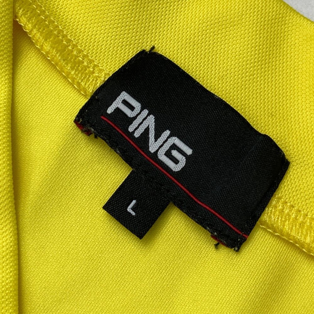 サイズ：LL PING ピン 2024年モデル ハイネック 半袖Tシャツ ロゴプリント  ベージュ系 [240101491539] ゴルフウェア メンズ ストスト サイズ：LL PING ピン 2024年モデル ハイネック 半袖Tシャツ
