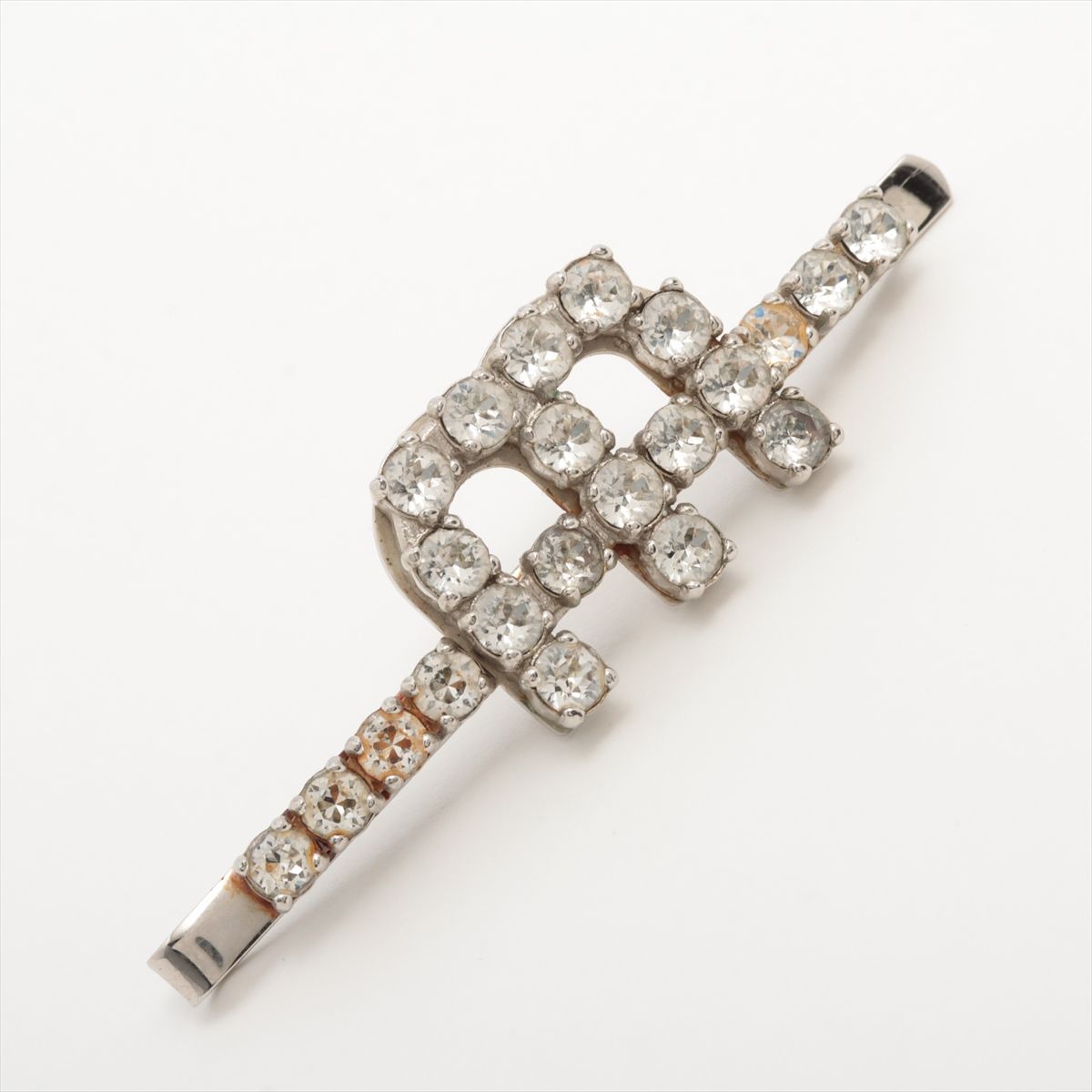 ミュウミュウ Mロゴ クリスタル ラインストーン ビジュー ヘアピン 髪留め ヘア 5JF039 レディース RRE CA25-1