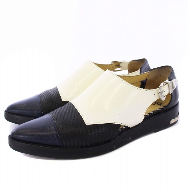 TOGA PULLA 黒 レザー スニーカー（トーガ プルラ TOGA PULLA コンビ 