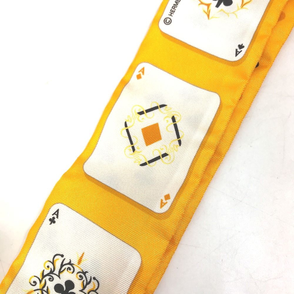 エルメス トランプ柄 ツイリー スカーフ シルク イエロー 美品 - メルカリ