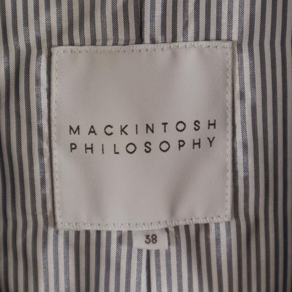 マッキントッシュフィロソフィー 三陽商会 ダウンコート 38 ネイビー系 MACKINTOSH PHILOSOPHY 裏ストライプ ボリュームカラー レディース