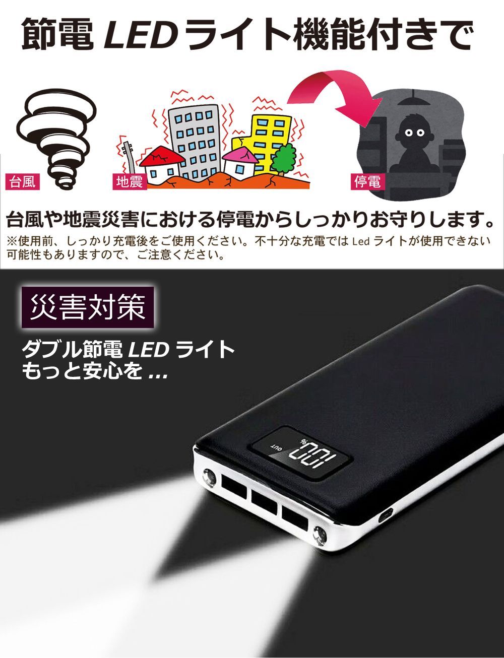 メルカリShops - モバイルバッテリー 大容量 50000mAh 3台同時充電 ブラック２台セット