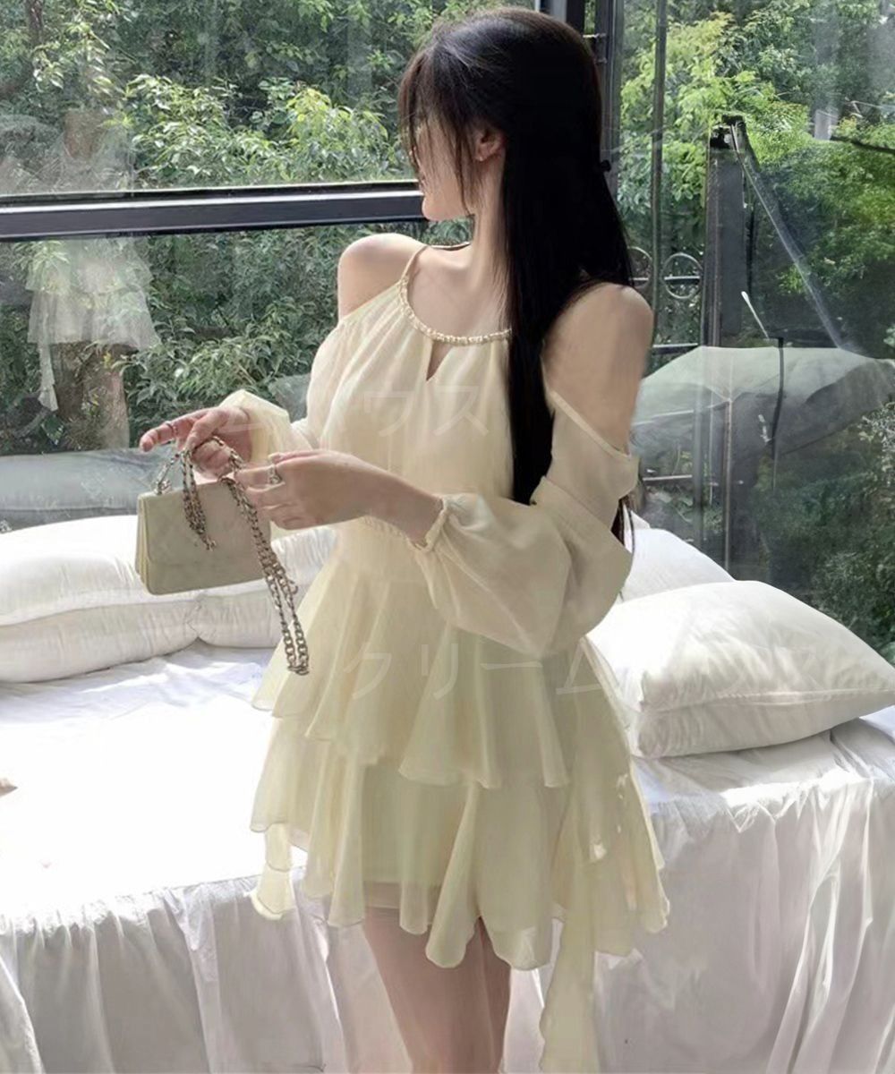 新品?未使用】 オフショルダー ミニワンピース 可愛い 夏服