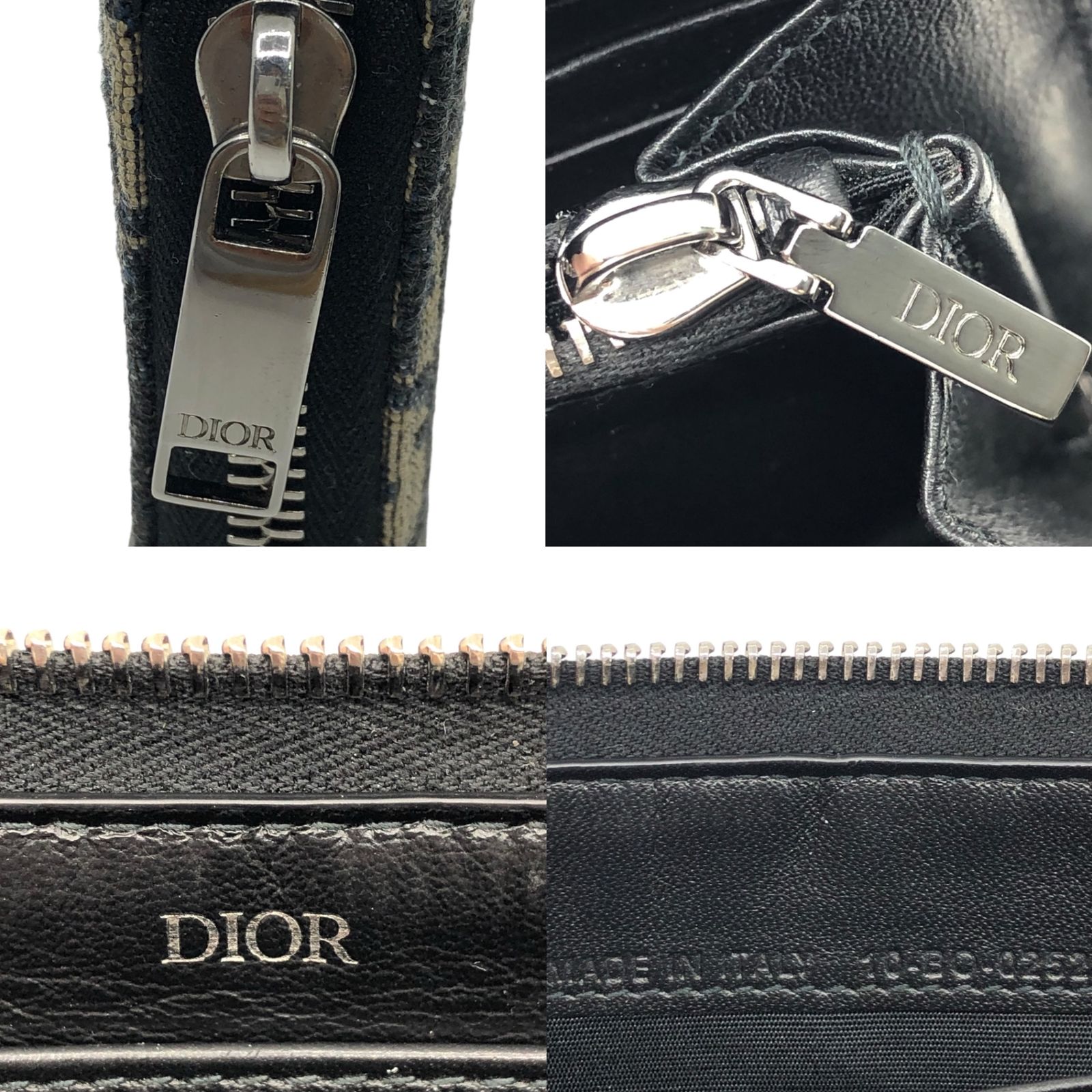 Dior(ディオール) Oblique jacquard long zip wallet オブリーグ ジャ 