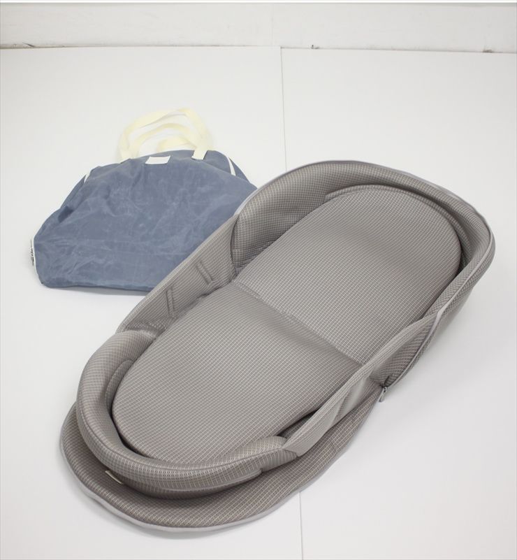 neomamaism ベッドインベッド グレー 添い寝 コンパクトベビーベッド 折りたたみ式 バッグ付 新生児OK クリーニング済み C29000