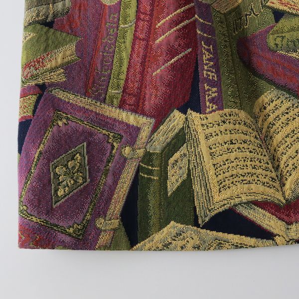 Jane Marple ジェーンマープル BOOK ゴブラン 織り スカート M/パープル カーキ 本柄【2400013357616】