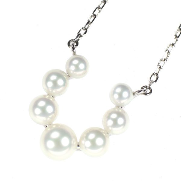 ビンテージ ⚪️アコヤ真珠ネックレス ⚪️6.5㎜☆silver ミキモト K18WG アコヤ真珠 ペンダントネックレス 径約3.4-5.4mm