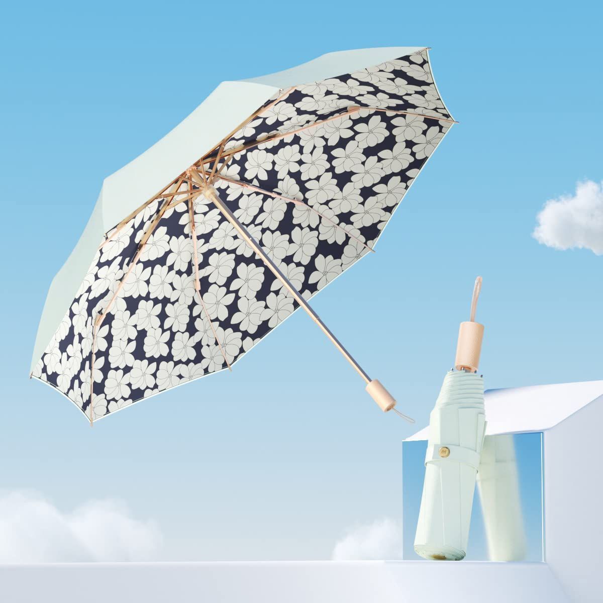 在庫豊富な【 BURBERRY 】バーバリー　紫外線防止加工 晴雨兼用　折り畳み傘 小物