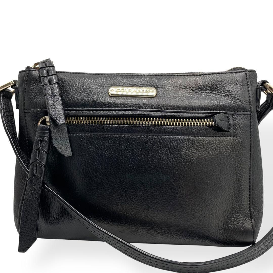 美品 COLE HAAN コールハーン ショルダーバッグ レザー ブラック