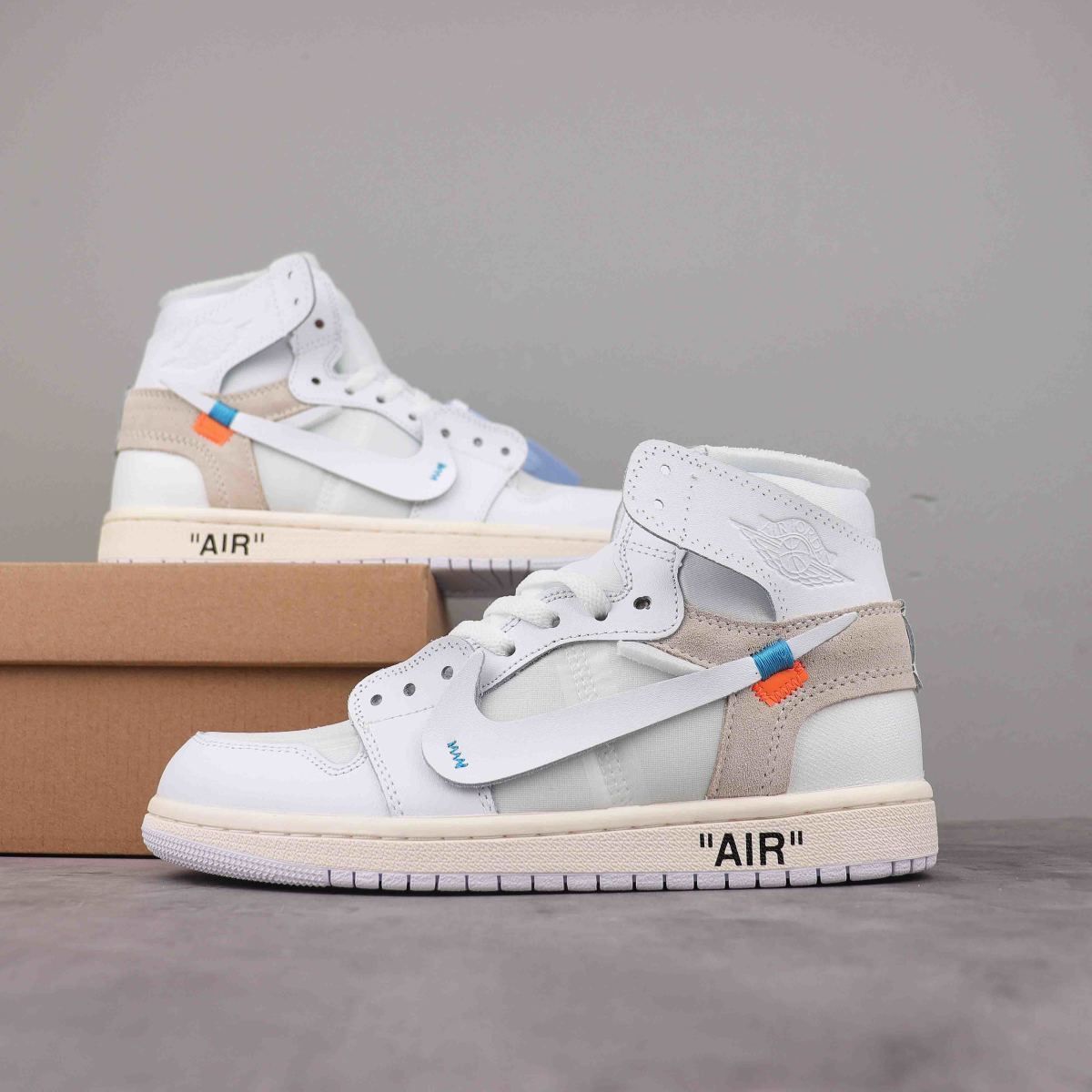 全新 男女兼用 OFF-WHITE X Air Jordan 1 スニーカー-WTO輸入2