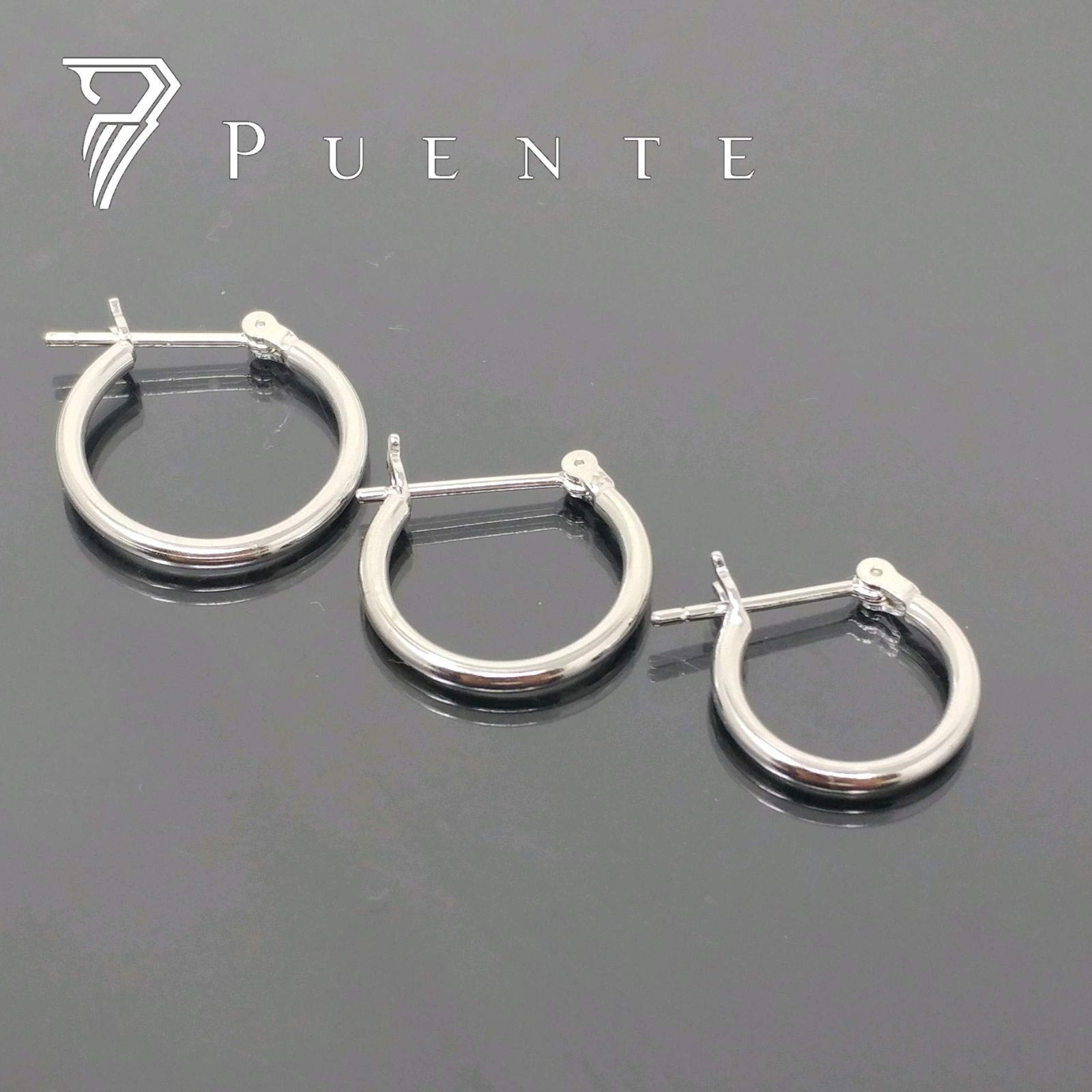 フープピアス シルバー925 16mm SILVER925 銀 リングピアス 両耳