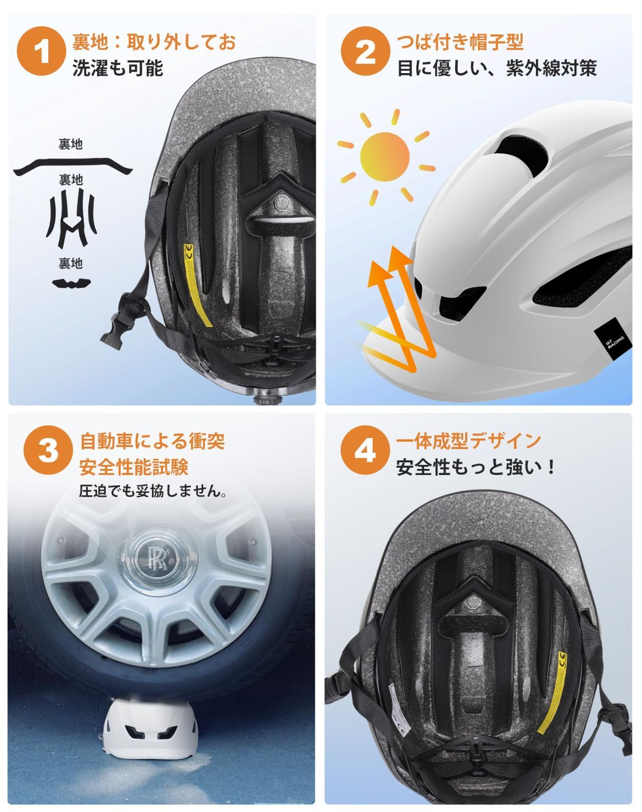 特価商品】自転車ヘルメット大人用 CPSC/CE認定済み ロードバイク 大人