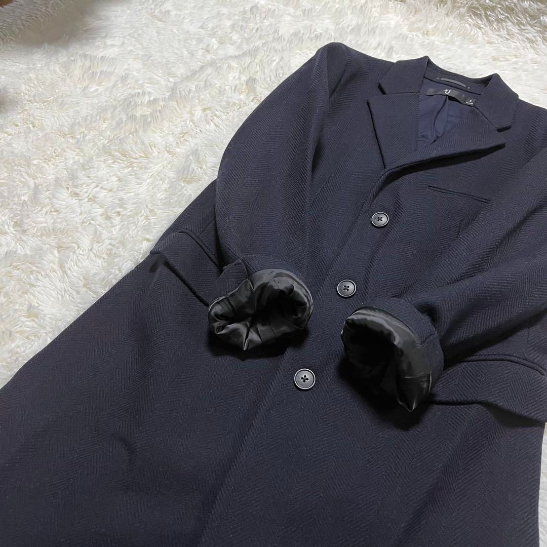 美品 ユニクロ UNIQLO ＋j ジルサンダー チェスターコート ネイビー