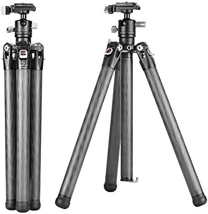 ♥ SWFOTO スマホスタンド カメラ三脚 コンパクト トラベル 携帯 カーボン 軽量 フレキシブル アルカスイス 小型三脚付自由雲台 5段 TT2650CE