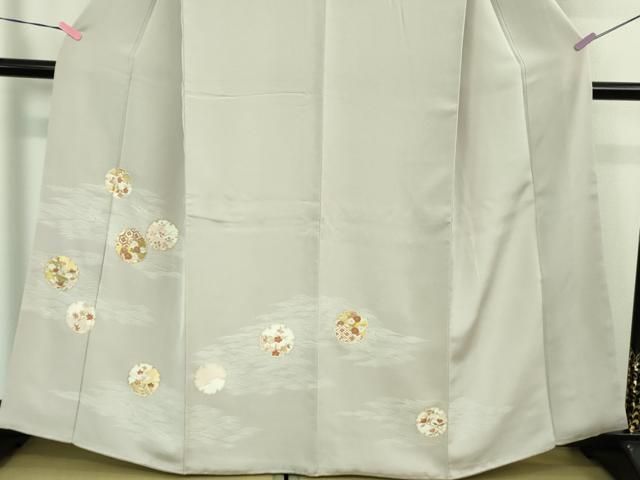 平和屋本店□極上 訪問着 駒刺繍 立波雪輪花文 潤色地 金彩 逸品