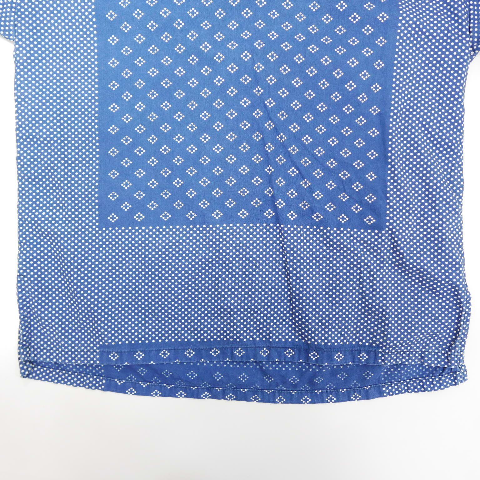 visvim ビズビム KERCHIEF DOTS TUNIC SHIRT リネン混 コットン 長袖 インディゴ染め ヴィンテージ加工 バンダナ柄  プルオーバー シャツ 1