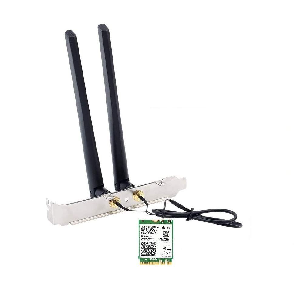 【数量限定】5.3+トライバンドに拡張、RF AX+BT 2230/NGFF、2x2 ケーブル はWiFiを6GHz、M.2 (11 lanカード、AX210NGW 6e インチ)、5dBi WiFi 高利得アンテナとブラケット AX210