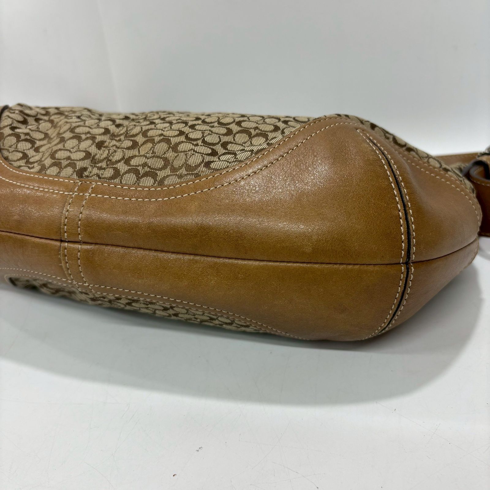 美品 COACH コーチ ショルダーバッグ ミニシグネチャー レザー ナイロン 450imdqc.jpg