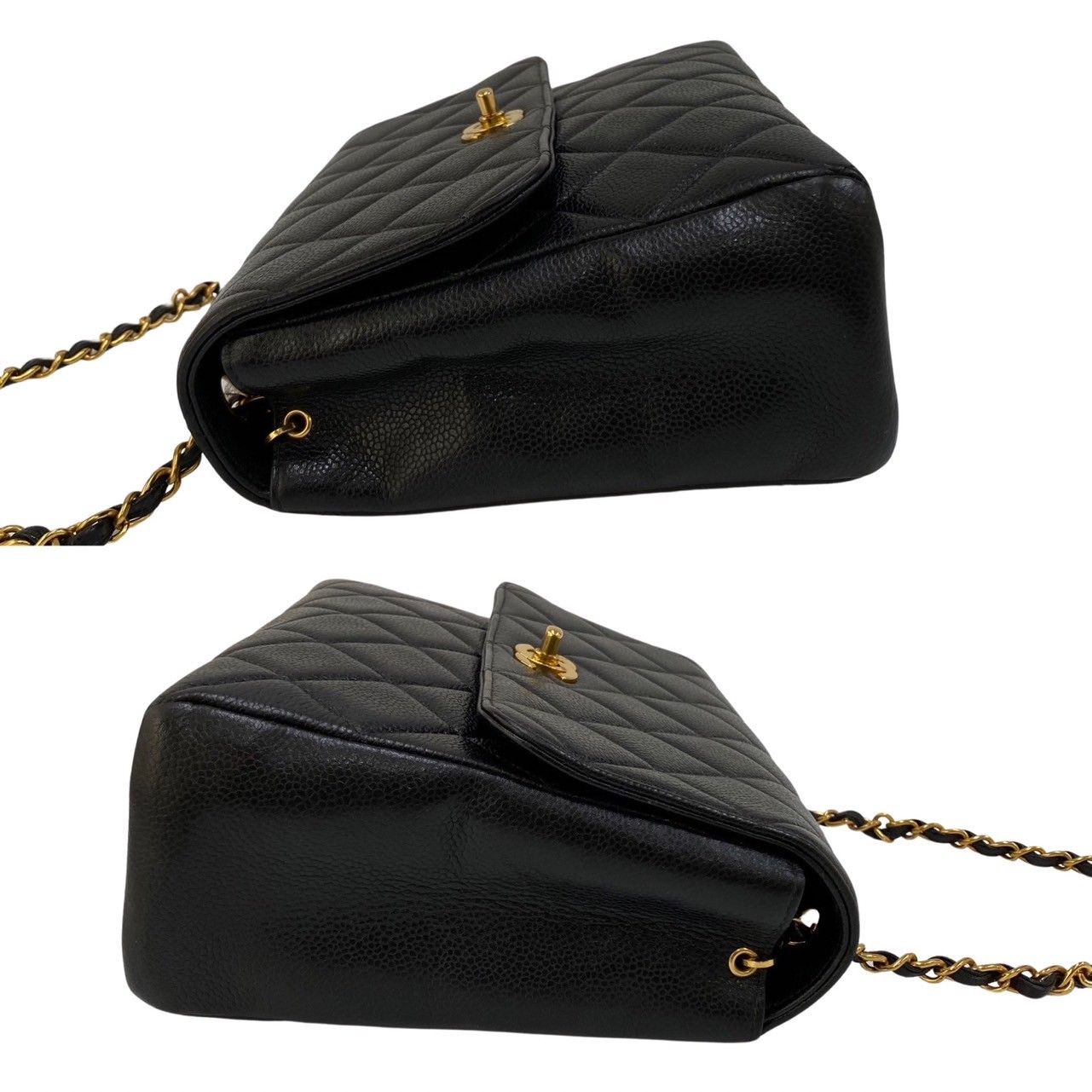 CHANEL◎シール有り 5番台 ビコローレ マットキャビアスキン がま口 黒 極 美品 シール有 5番台 CHANEL シャネル ビコローレ ココマーク