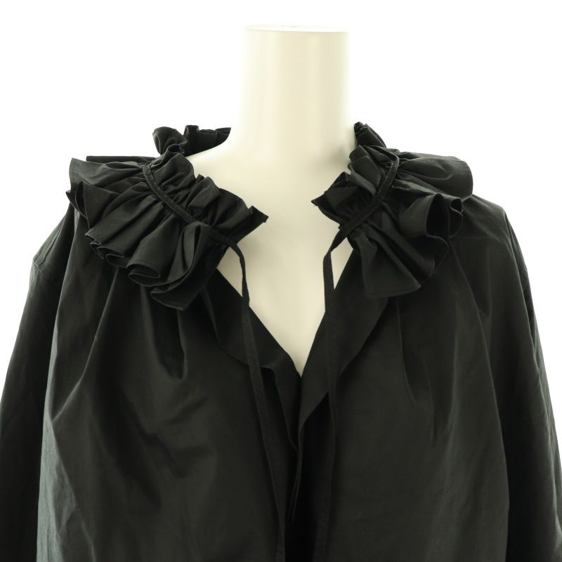 other - デパリエ 23SS チュニック ブラウス シャツ フリル 長袖 36 黒 other - デパリエ 23SS チュニック ブラウス シャツ フリル 長袖