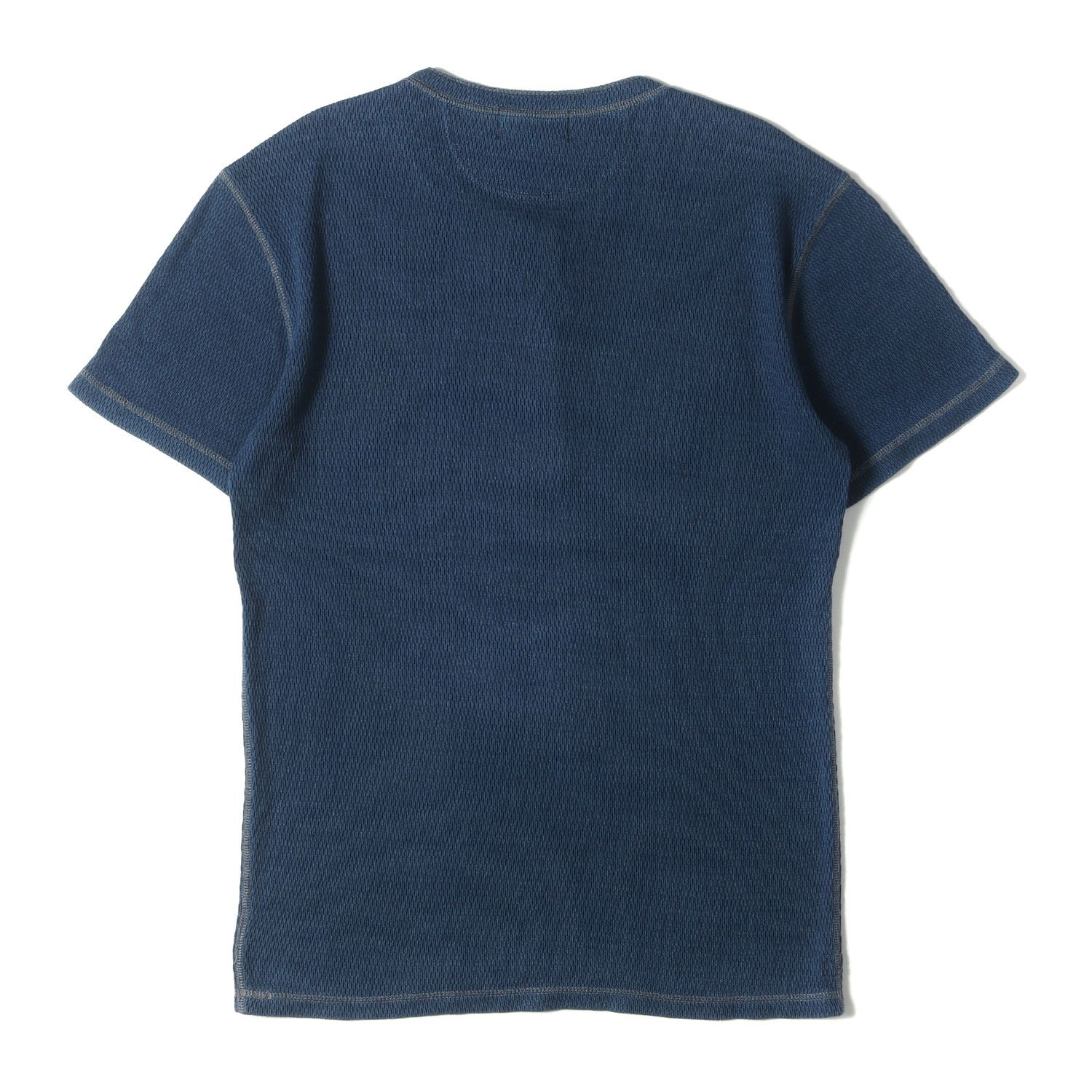 RRLブラックインディゴ ヘンリーネック 長袖カットソー RRLダブルアールエル ヘンリーネックカットソー インディゴ ダブル