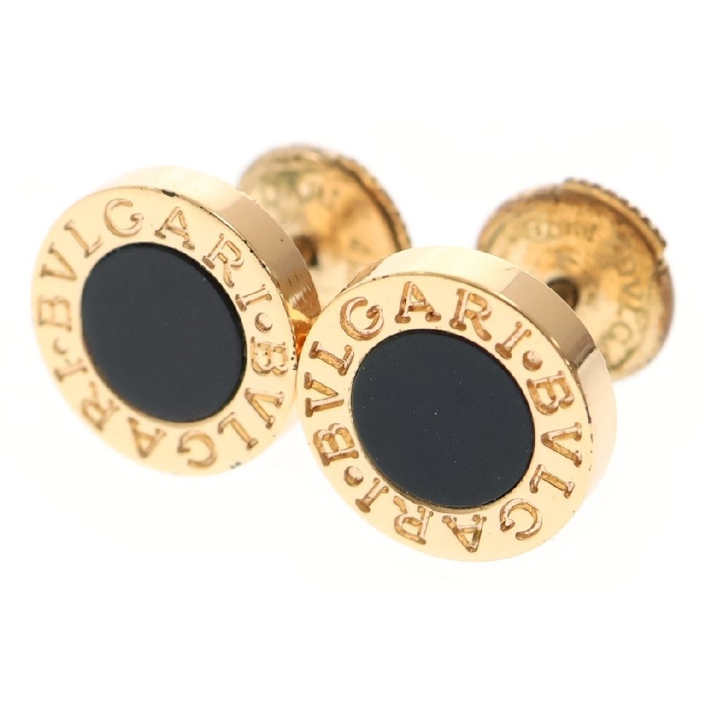 BVLGARI ブルガリ ブルガリブルガリ ピアス オニキス Au750YG イエローゴールド アクセサリー ジュエリー