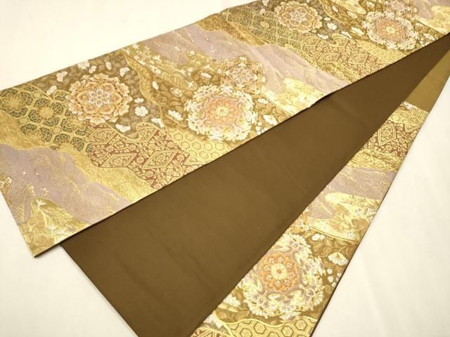 平和屋着物▽六通柄袋帯 正倉院花鳥文 金糸 やまと誂製 正絹