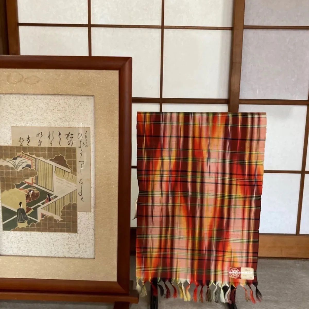 お召 御召機の匠 西陣織 糀織物株式会社 松川菱 40.5cm巾 正絹 反物 お召 御召機の匠 西陣織 糀織物株式会社 松川菱 40.5cm巾 正絹