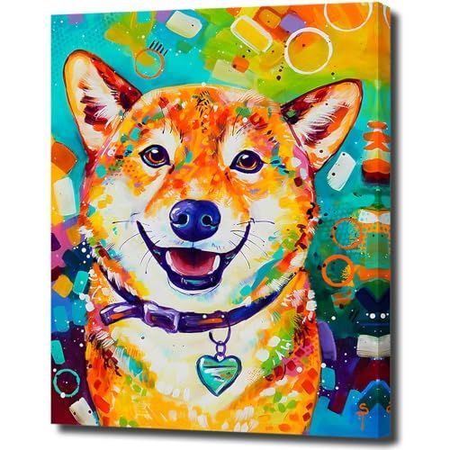 pop061 アートパネル 犬 柴犬 動物 W50cm H70cm アートフレーム