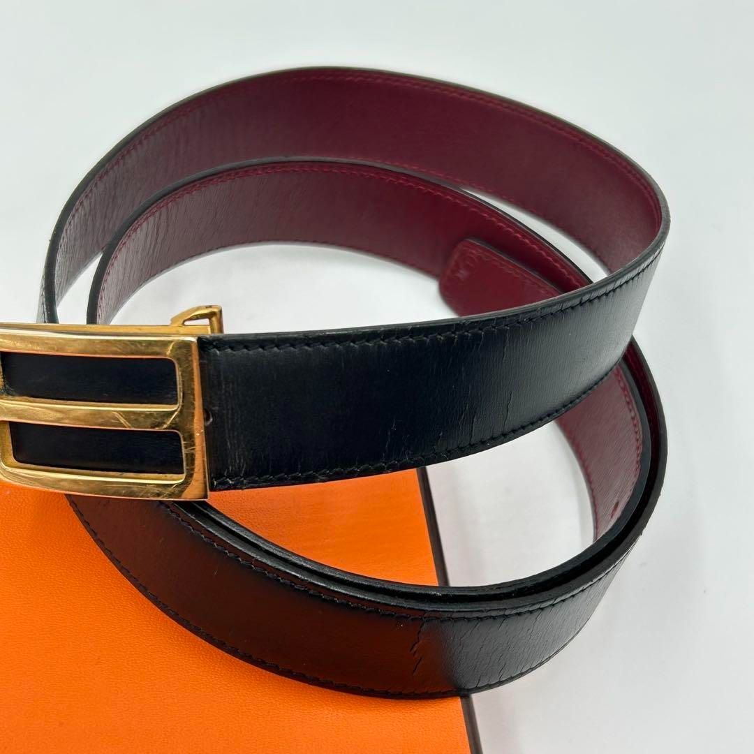 美品エルメスコンスタンスレザー Hバックル リバーシブルベルト 美品