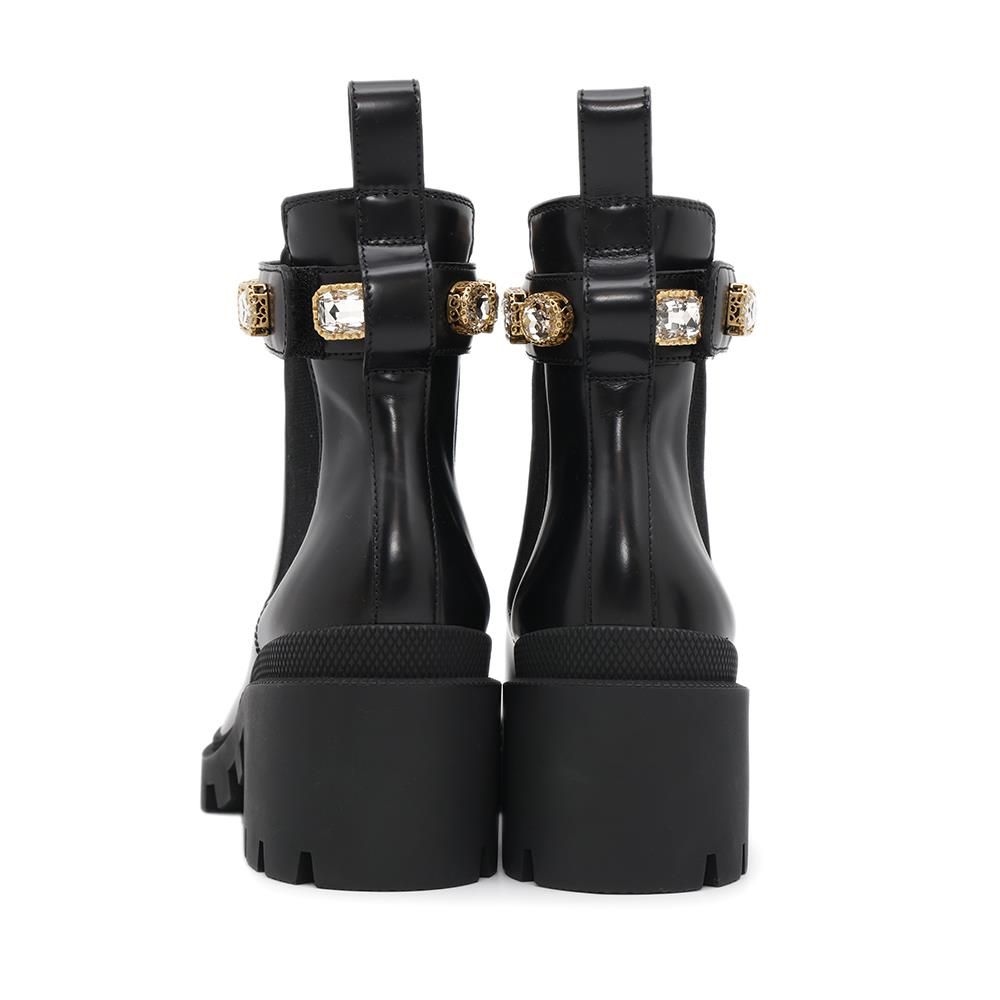 グッチ ブーツ GGマーモント サイドゴア ブーツ レザー レディース