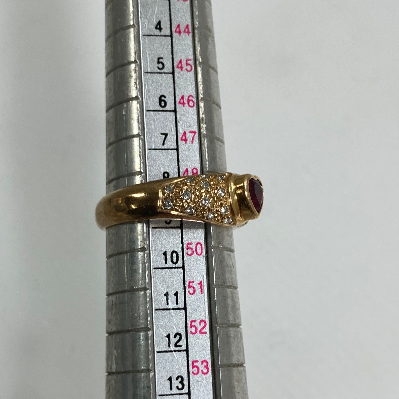 K18 18金 ハートモチーフ リング ゴールド 指輪 【刻印あり・重量記載】 ☆ K18刻印 18金 金 ゴールド ハートモチーフリング リング・指輪 赤 9