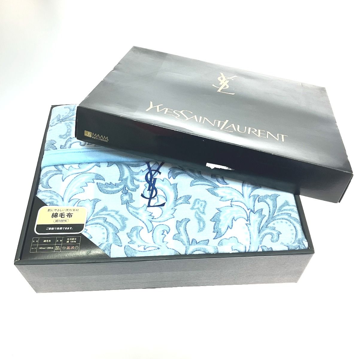 Yves Saint Laurent イブサンローラン 綿毛布 幅140×長さ200cm - メルカリ