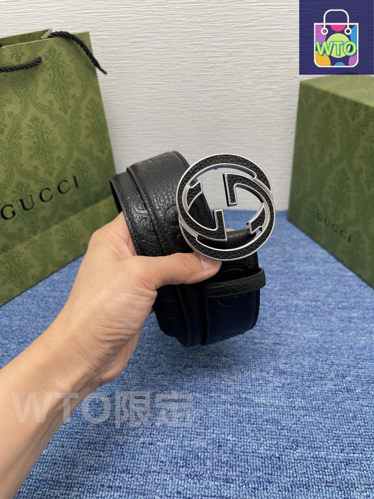 今日WTO】Gucci Signature ダブル G バックル 本革ベルト-JY45