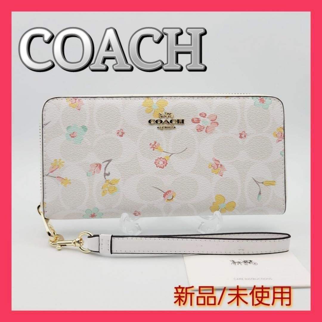 新品】COACH 長財布シグネチャーフローラルプリント花柄 長財布 - にこ