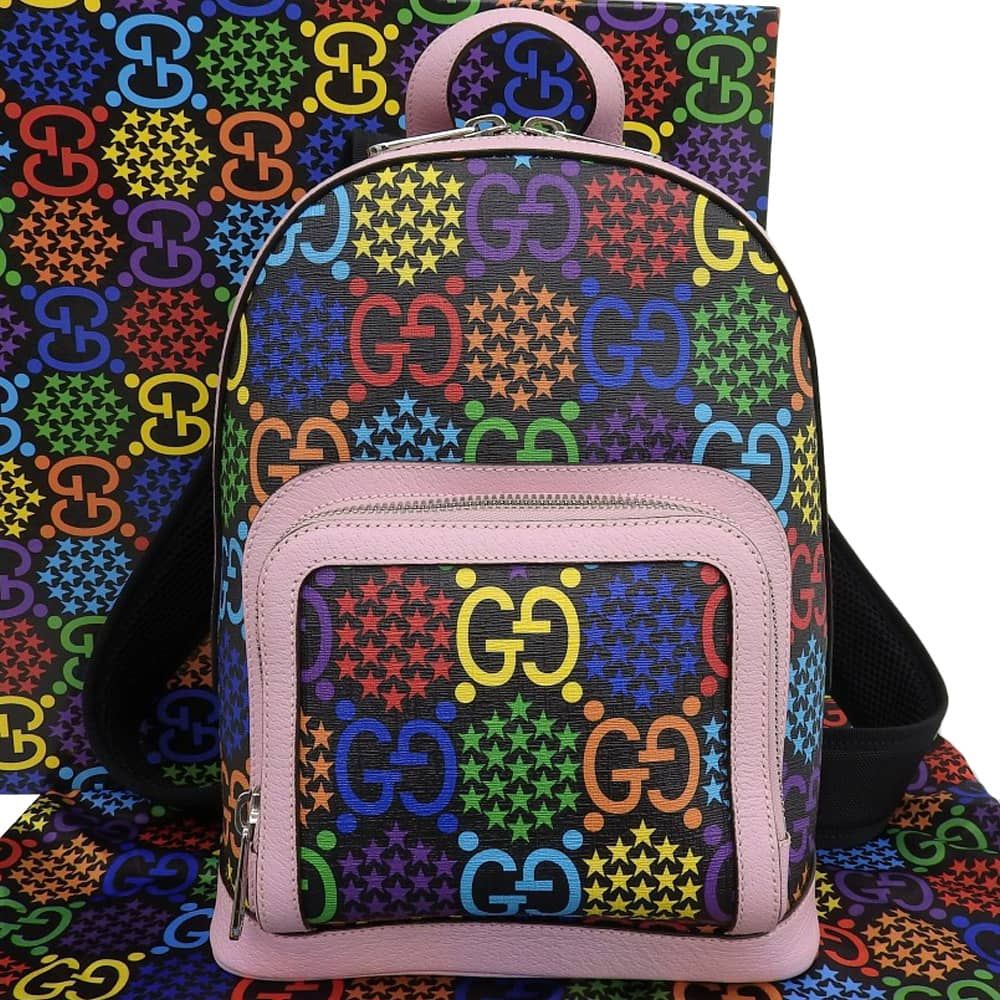 本物保証 布袋付 グッチ GUCCI GGサイケデリックリュックサック 601296 493075 バックパック インターロッキングG
