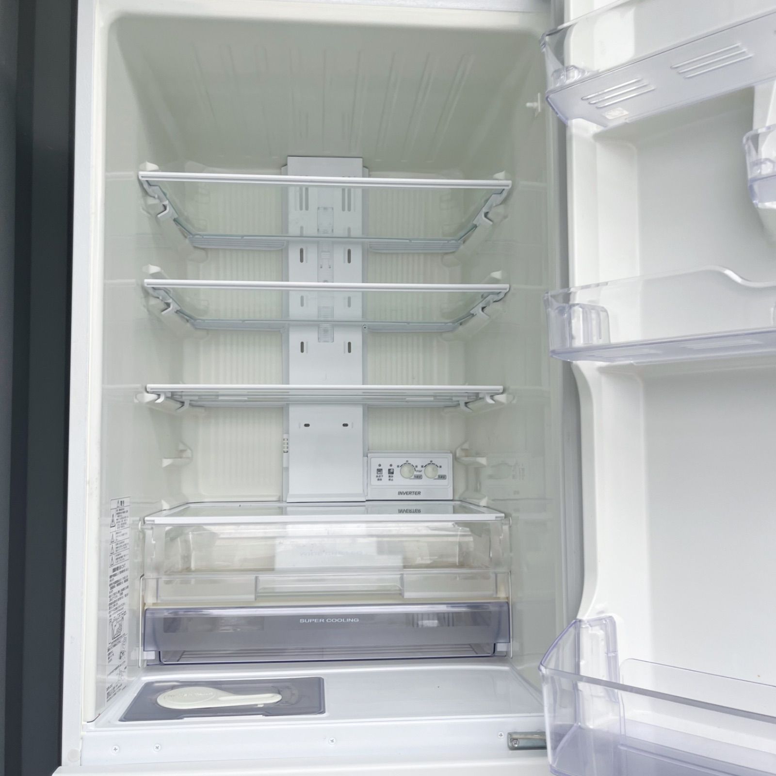 48取付無料！三菱自動製氷機搭載！高性能クリスタルホワイト3ドア冷蔵庫！洗濯機 48取付無料！三菱自動製氷機搭載！高性能クリスタルホワイト3ドア