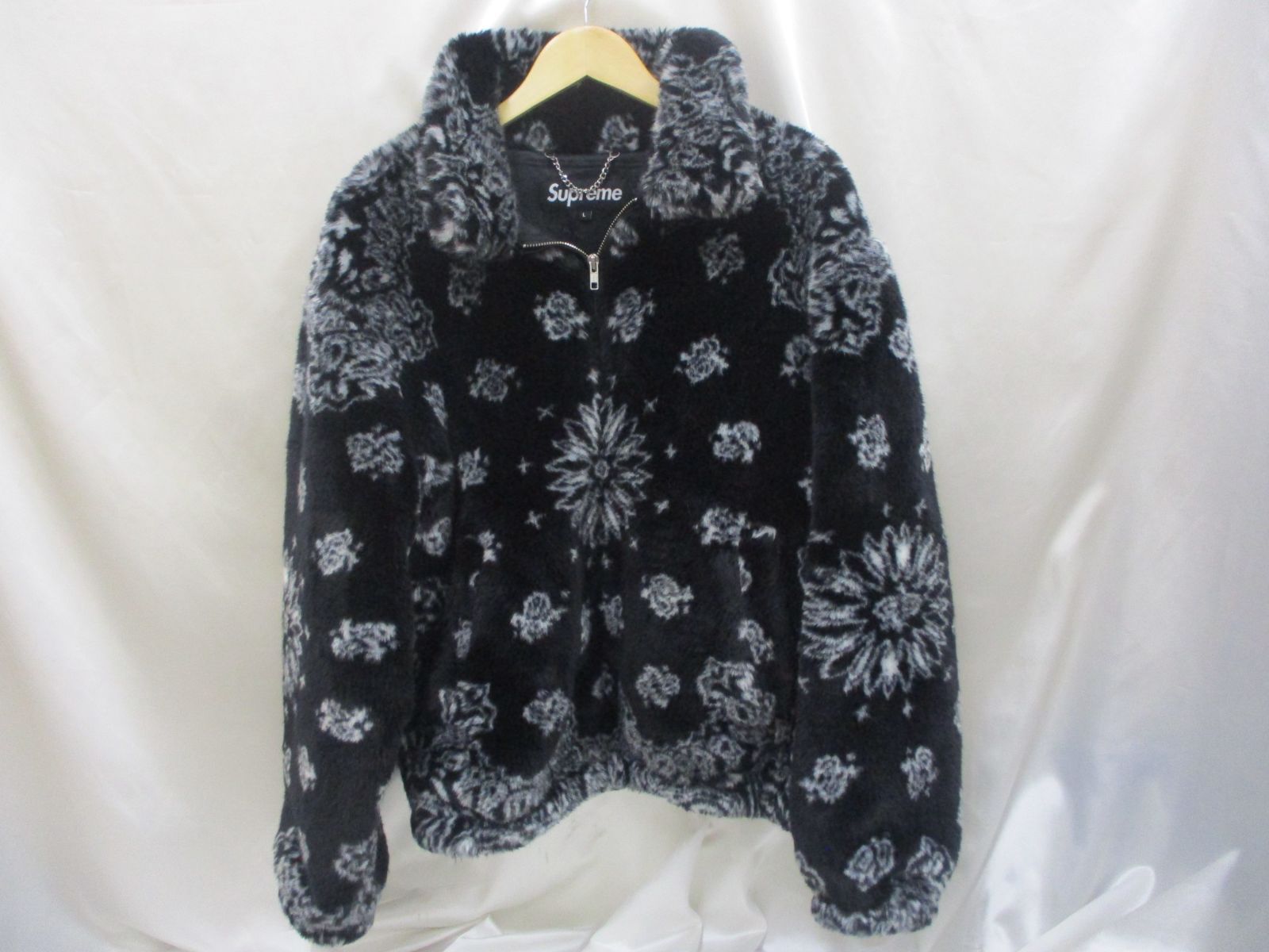 三沢】Supreme Bandana Faux Fur Bomber Jacket size：L バンダナ 