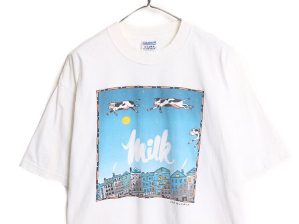 お得なクーポン配布中!】 00s ウシ アート イラスト プリント 半袖 T