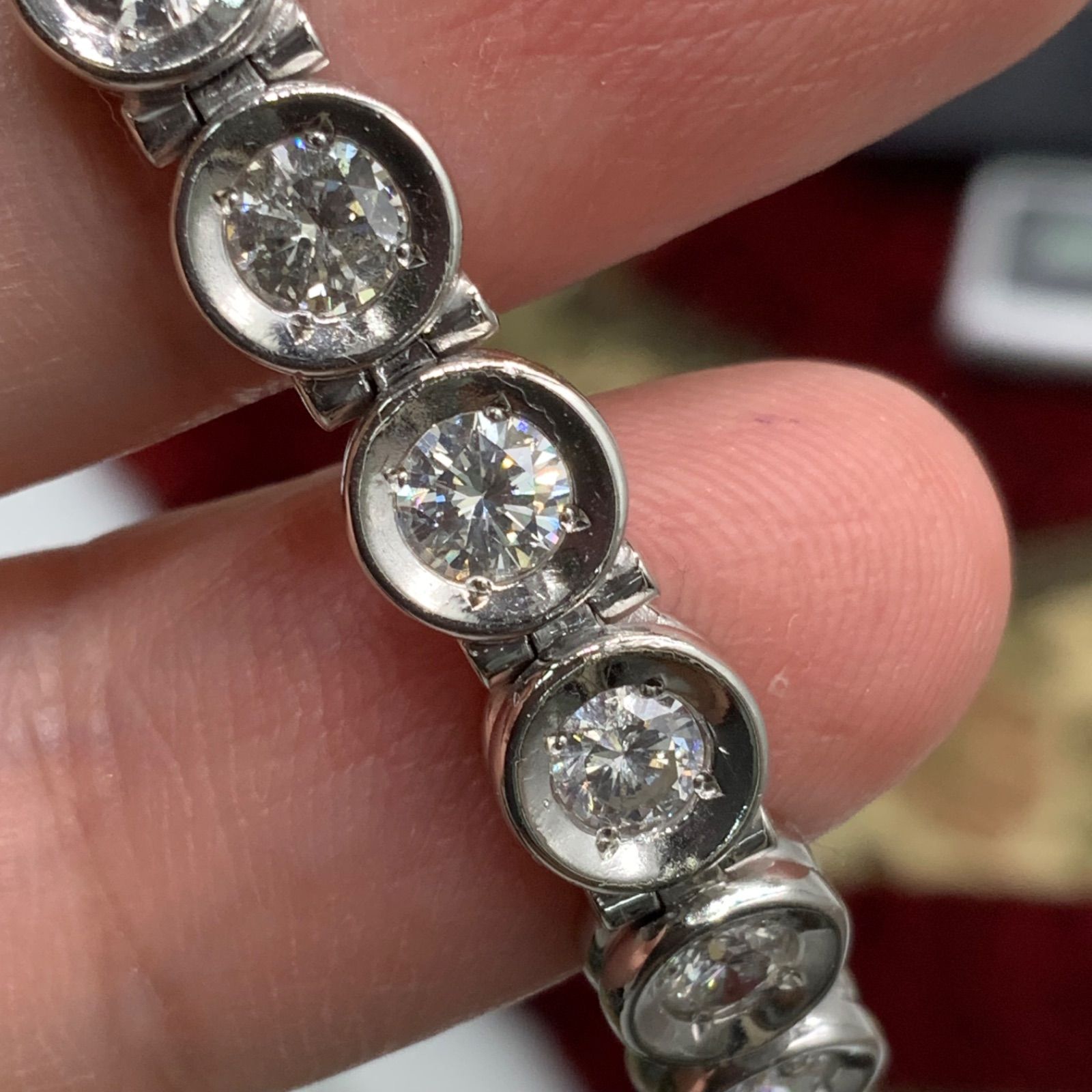 pt850 テニスブレスレット ダイヤ 5ct 40g 約19cm