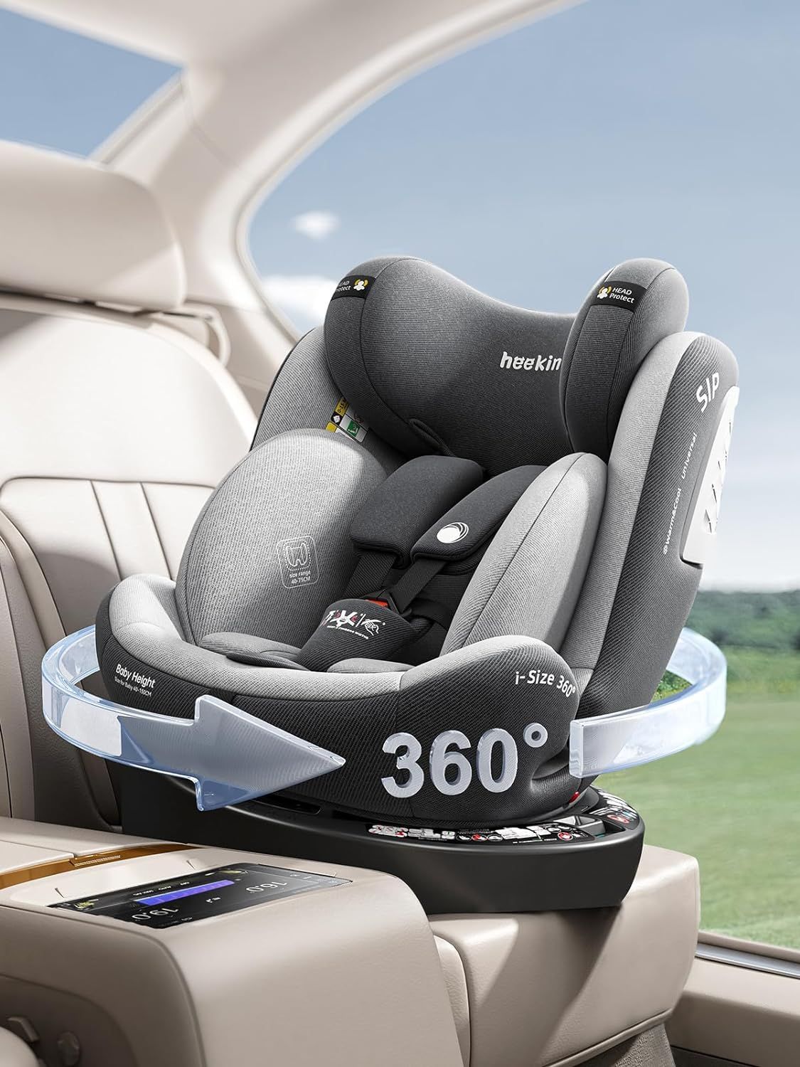 美品】 heekin チャイルドシート 360度回転式 ISOFIX固定 ECE