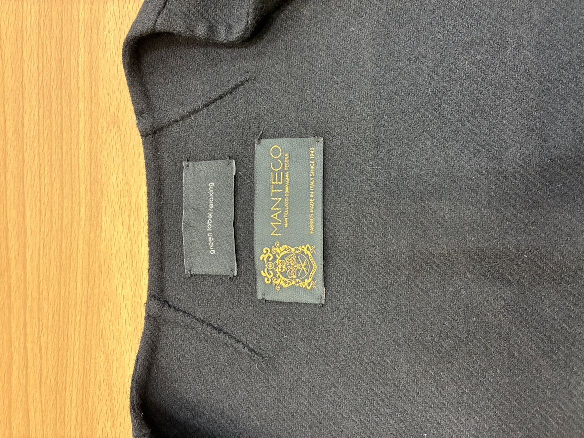美品green label reloxing ×MANTECOノーカラーコート 美品】green label relaxing ノーカラーコート