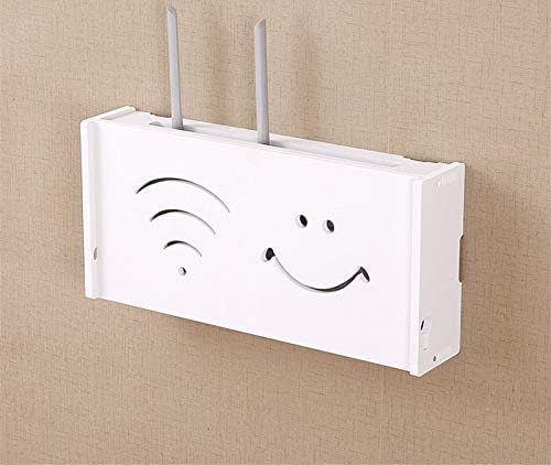 博 ルーター ケーブル類 収納 壁掛け ボックス ホワイト インテリア笑顔ホワイト 組立式 (Wi-Fi 大) 