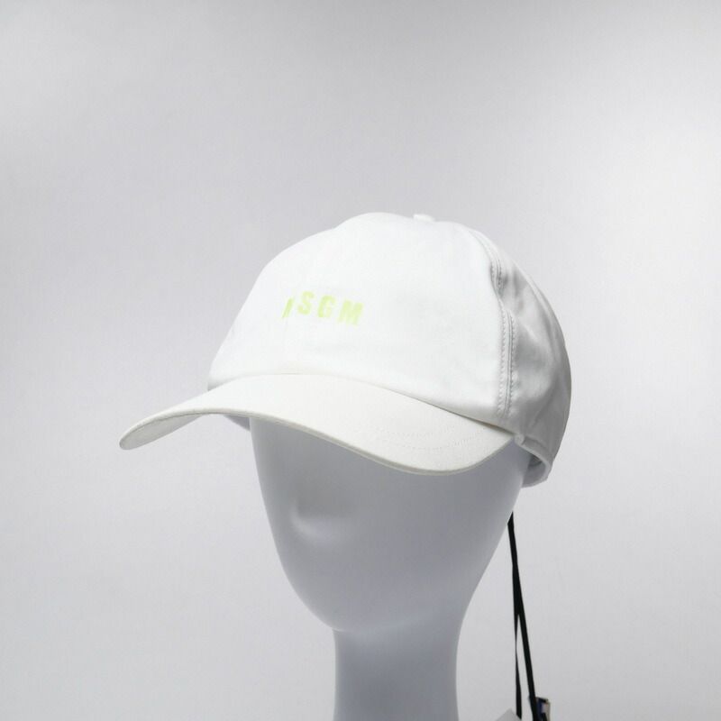 MSGM エムエスジーエム《2020SS》ロゴキャップ 2840ML06 207271 サイズNR ユニセックス 帽子 ベースボール キャップ コットン ホワイト 20210822/GI4647