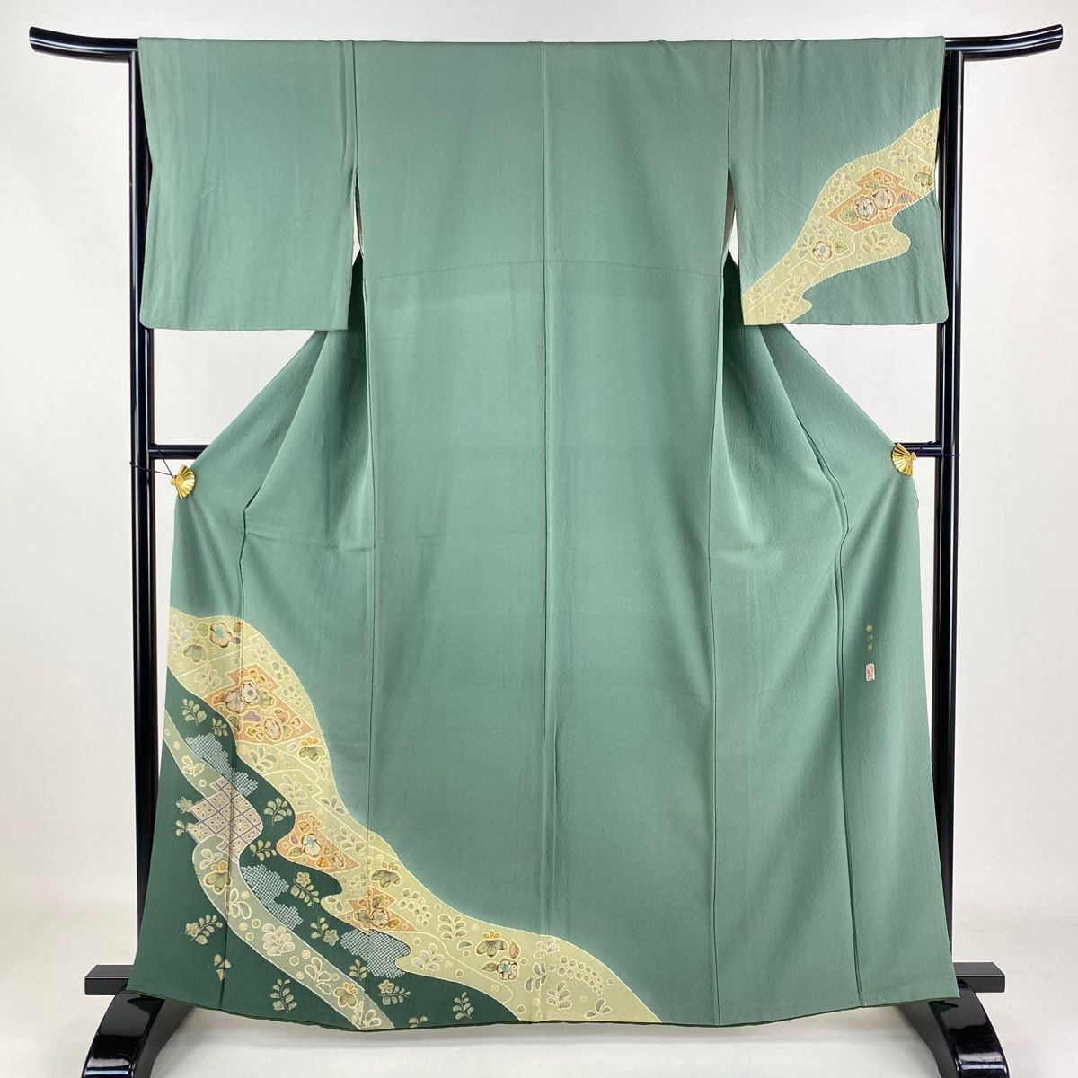 在庫一掃】 付下げ 身丈162.5cm 裄丈65cm M 袷 翠山工房 やまと 落款  