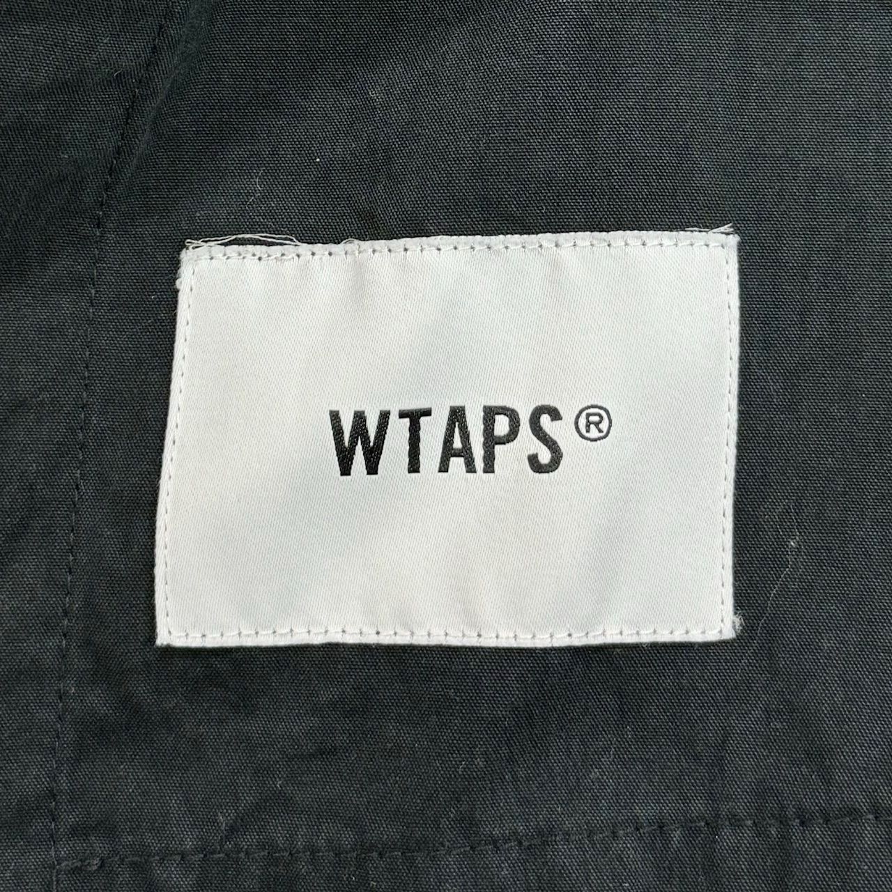 WTAPS 22SS SCOUT LS NYCO TUSSAH クロスボーン刺繍 スカウト ノーカラー シャツ ダブルタップス  221WVDT-SHM04 ブラック 02 59886A